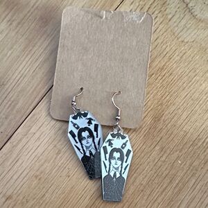 Black and White Coffin Earrings